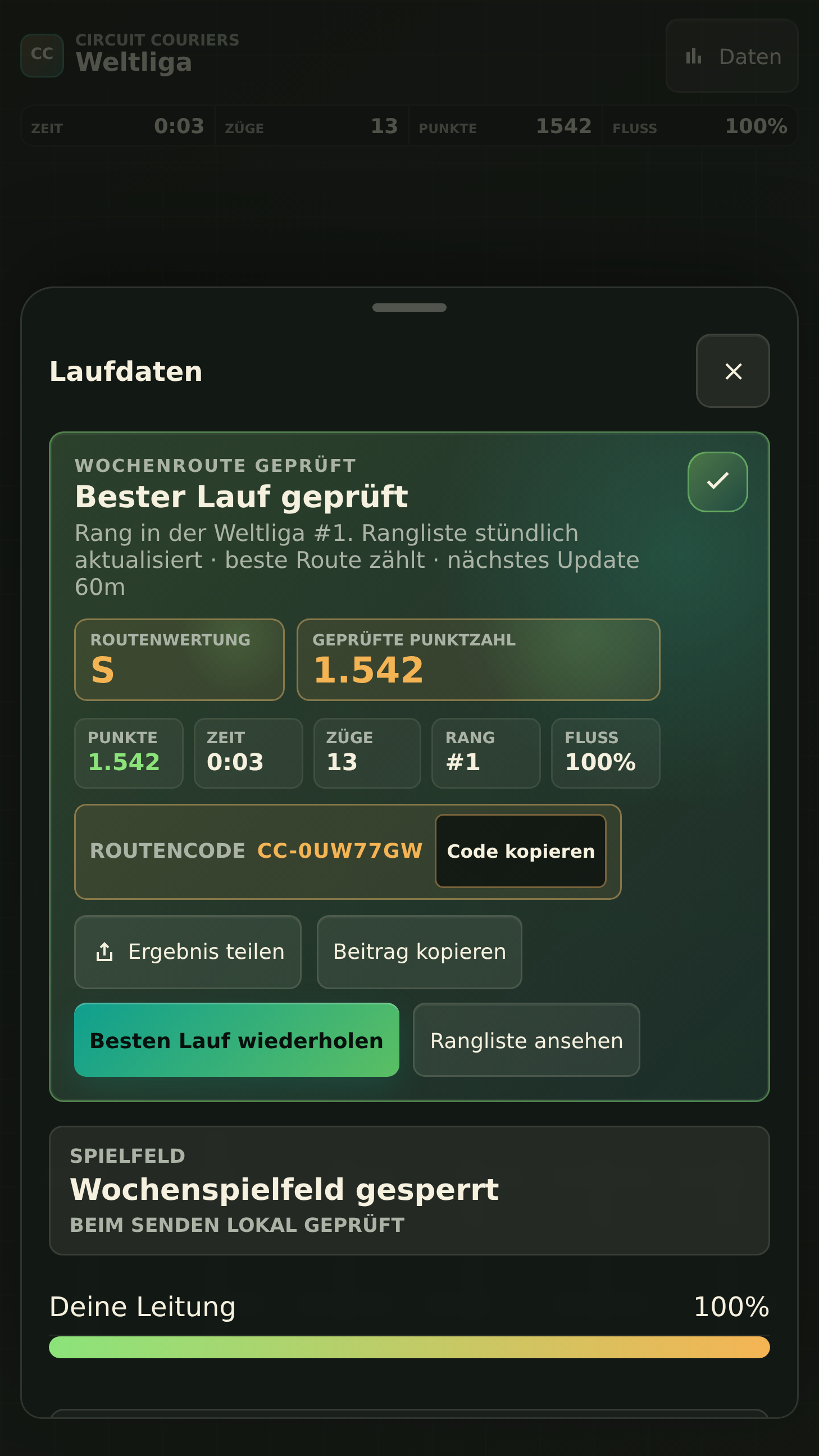 Gegnerstatistiken und Kontoverlauf