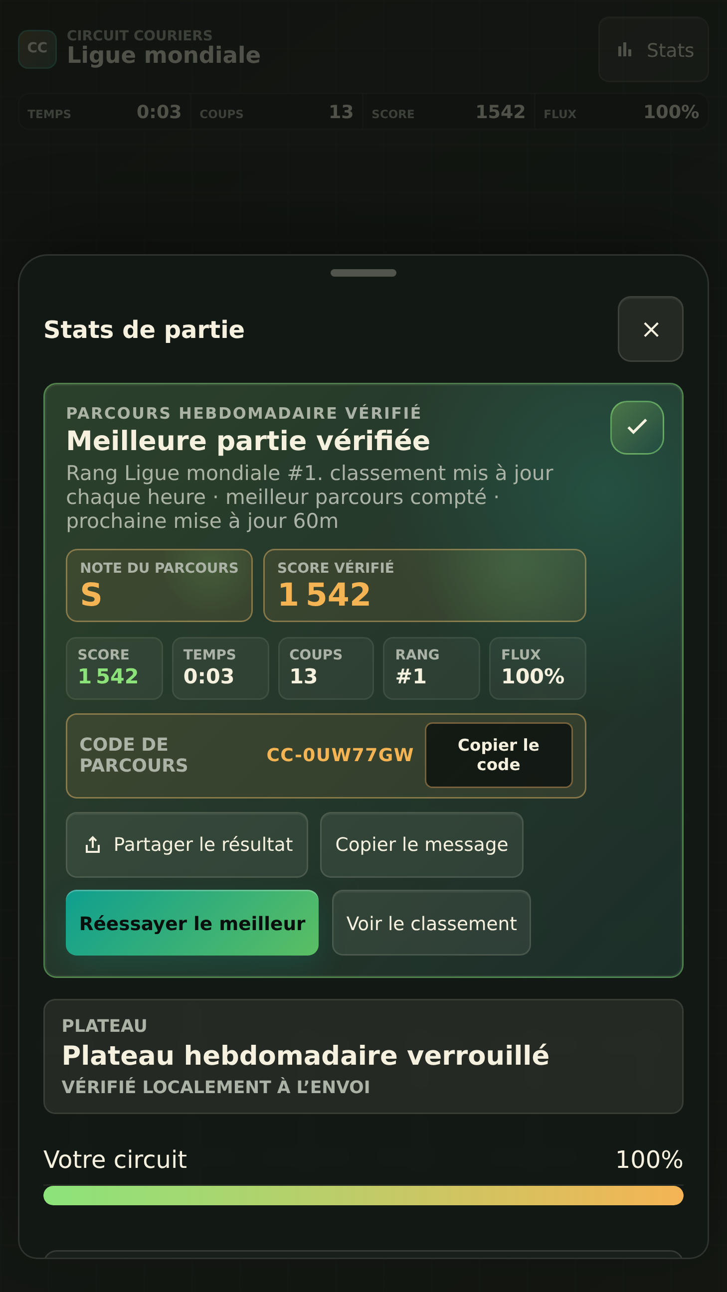 Statistiques des adversaires et historique du compte