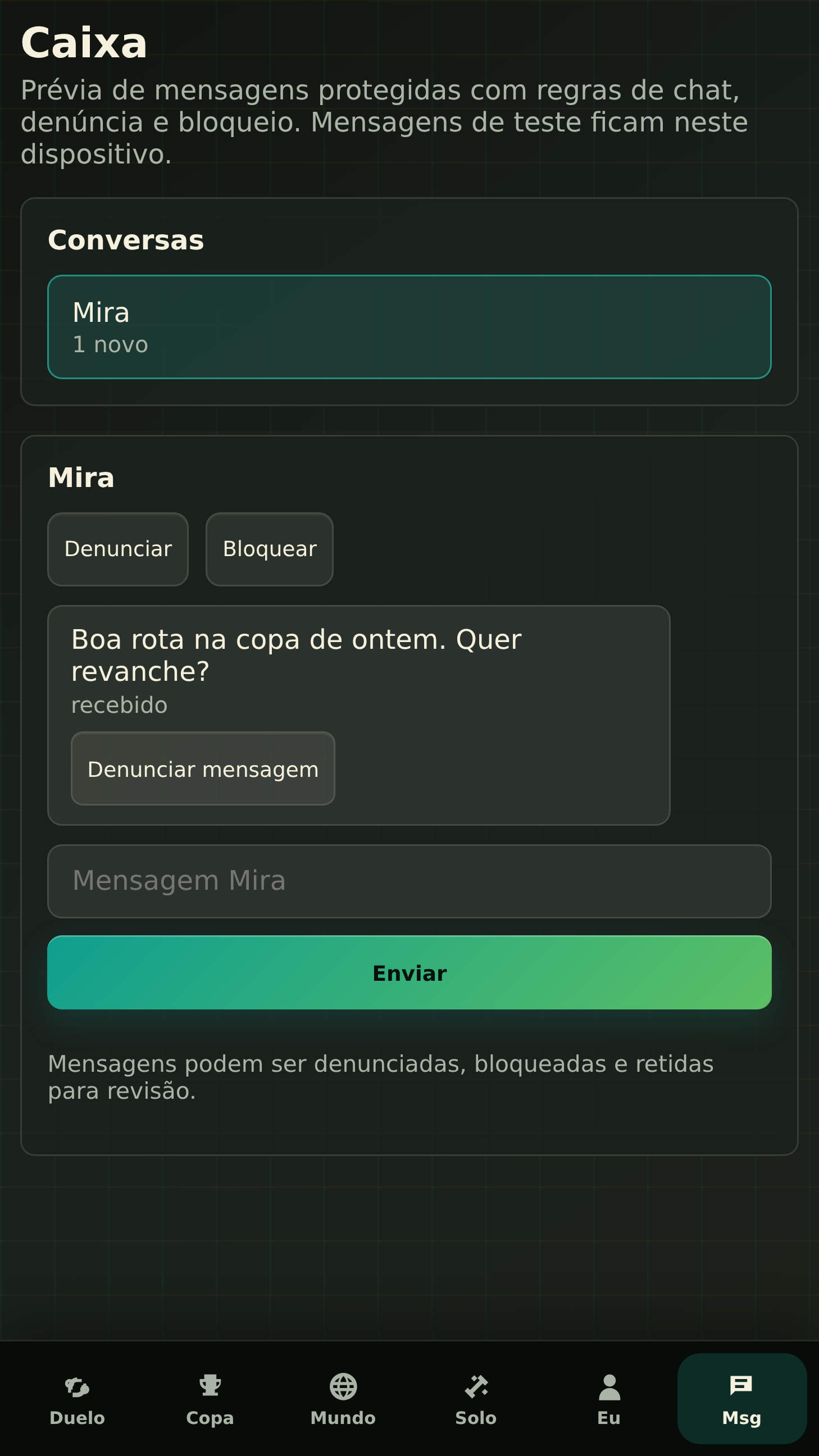 Caixa de entrada protegida e controles de segurança