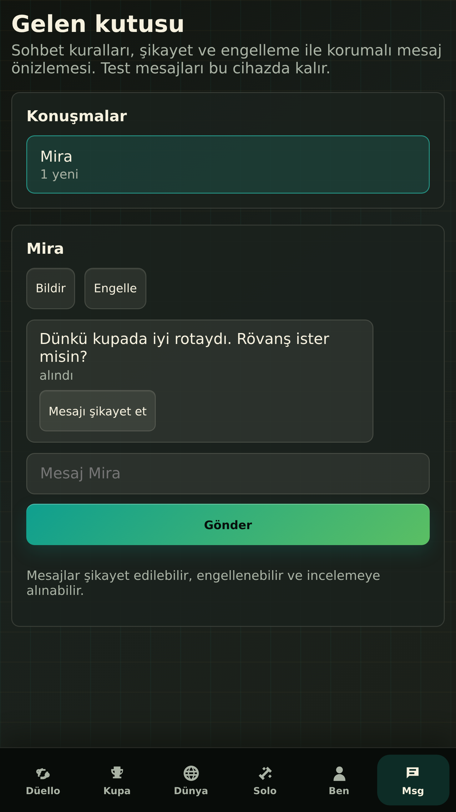 Korunan gelen kutusu ve güvenlik kontrolleri